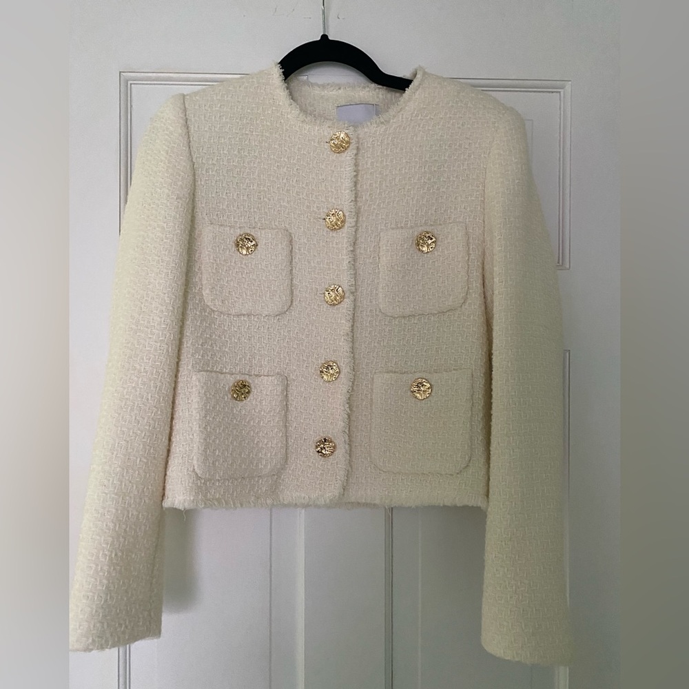 New, with tags, Mango coat with gold embellishments